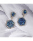 ფოტო #3 პროდუქტის Women's Blue Stone Hexagon Drop Earrings