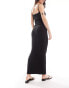 Фото #3 товара SNDYS knit rib maxi skirt co-ord in black