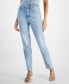 Women's High Rise Embellished Mom Jeans сияющий, 29x27 - фото #3