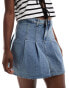 Фото #1 товара Noisy May pleated mini skirt in mid blue wash