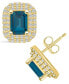 ფოტო #1 პროდუქტის London Topaz (2-5/8 ct. t.w.) and Diamond (3/4 ct. t.w.) Halo Stud Earrings in 14K Yellow Gold