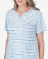 ფოტო #4 პროდუქტის Women's Hyannisport Short Sleeve Multi-Stripe Medallion Top