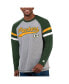 ფოტო #4 პროდუქტის Men's Gray, Green Green Bay Packers Kickoff Raglan Long Sleeve T-shirt