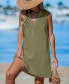 Фото #2 товара Women's Chartreuse Sleeveless V-Neck Mini Beach Dress