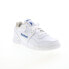 Reebok Workout Plus Mens White Leather Lace Up Lifestyle Sneakers Shoes