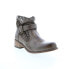 Bed Stu Heather F378101 Womens Gray Leather Hook & Loop Casual Dress Boots