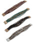 ფოტო #3 პროდუქტის Gold-Tone Beaded & Faux-Leather Multi-Row Magnetic Bracelet