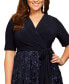 Plus Size Surplice Rosettes Dress