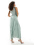 Vila Bridesmaid lace and tulle maxi dress in sage green