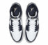 Кроссовки Nike Air Jordan 1 Mid White Metallic Gold Obsidian (Белый, Синий)