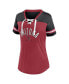 Women's Cardinal, Black Arizona Cardinals Blitz and Glam Lace-Up V-Neck Jersey T-shirt