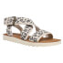 Фото #2 товара TOMS Sidney Tread Snow Leopard Ankle Strap Womens Black, Off White Casual Sanda