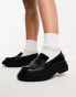 ASOS DESIGN Wide Fit Majesty chunky fringe loafer in black