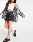 Фото #1 товара Topshop cargo mini denim skirt in washed black