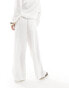 Фото #4 товара ASOS DESIGN Petite pull on trouser with linen in white