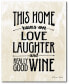 Фото #1 товара Love, Laughter and Wine 16" x 20" Gallery-Wrapped Canvas Wall Art