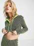 Фото #1 товара Reclaimed Vintage zip up knitted cropped jumper in neon plated rib
