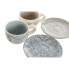 Set of Mugs with Saucers Home ESPRIT Blue Beige Metal Dolomite 180 ml 20 x 18 x 20 cm (2 Units)