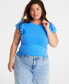 Фото #1 товара Trendy Plus Size Flutter-Sleeve Top, Created for Macy's