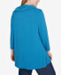 Plus Size Split Cowl Neck Solid Textural Knit Top