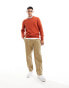 ASOS DESIGN knitted lambswool crew neck jumper in orange