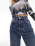 Topshop Hourglass oversized Mom jeans in mid blue