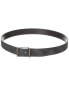 Фото #1 товара Burberry Check Tb E-Canvas & Leather Belt Men's Grey Os