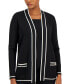 Petite Tipped Malibu Cardigan Sweater Anne Black/ Anne White, P/M - фото #3