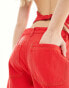 Фото #2 товара Lioness denim wide leg lowrise jeans co-ord in red