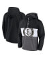 Фото #1 товара Men's Black, Gray Brooklyn Nets Anorak Flagrant Foul Color-Block Raglan Hoodie Half-Zip Jacket