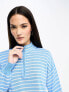 Y.A.S zip neck jumper in blue stripe