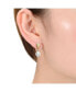 ფოტო #3 პროდუქტის Cubic Zirconia Sterling Silver Brushed Gold Plated Pearl Drop Earrings