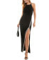 ფოტო #1 პროდუქტის Juniors' High Slit Asymmetrical Sequin-Trim Gown, Created for Macy's