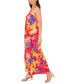 Women's Floral Halter O-Ring Tie-Back Maxi Dress