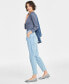 Фото #2 товара Women's Pleated Tapered-Leg Jeans, Created for Macy's