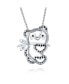 Фото #3 товара Bling Jewelry whimsical Cute Zoo Animal Black White Cubic Zirconia Pave CZ Open Panda Bear Pendant Necklace For Women Teen Rhodium Plated Brass