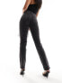 Фото #7 товара Only Emily high waisted rhinestone detail straight leg jeans in washed black