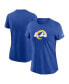 Women's Royal Los Angeles Rams Primary Logo T-Shirt Синий, L - фото #1