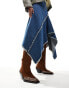 ASOS DESIGN Cassie premium suede western knee boots with stud detail in chocolate brown Braunes Wildleder, 39 - фото #3