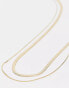 Фото #3 товара Pieces exclusive 18k plated 2 chain necklace in gold