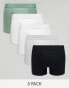 Фото #1 товара Weekday boxer briefs 5-pack in white khaki and black