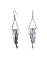 Фото #1 товара Geometric Art Deco Style Long Bars Dangle Statement Earrings For Women Crystal Accent Stainless Steel