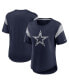 ფოტო #4 პროდუქტის Women's Heather Navy Dallas Cowboys Primary Logo Fashion Top