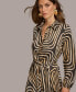 ფოტო #3 პროდუქტის Donna Karan Women's Printed Button-Front Belted Dress