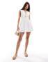 Фото #4 товара Abercrombie & Fitch textured plunge mini dress in white