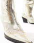 Фото #8 товара Simmi London Dakoa metallic western boot in gold