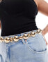 ASOS DESIGN Curve dome chain belt in gold