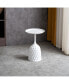 Фото #3 товара White Wine Cup Metal Side Table, Small Sofa Table, Round White Nightstand
