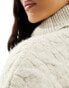 New Look cable knit roll neck jumper in oatmeal