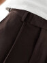 ASOS DESIGN smart barrel leg trouser in brown